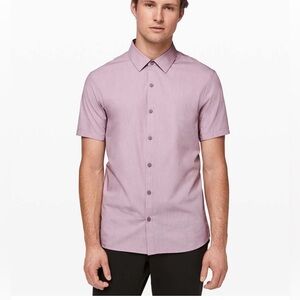 lululemon athletica Men's Short-Sleeve Button-Down in Dusty Mauve